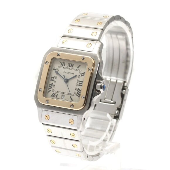 CARTIER Santos GalbeeLM W20011C4 Date beige Dial Quartz Men's Watch_875231 - Picture 1 of 6